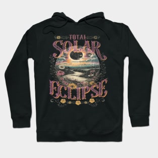 Total Solar Eclipse Vintage Flowers Astrology Lovers Hoodie